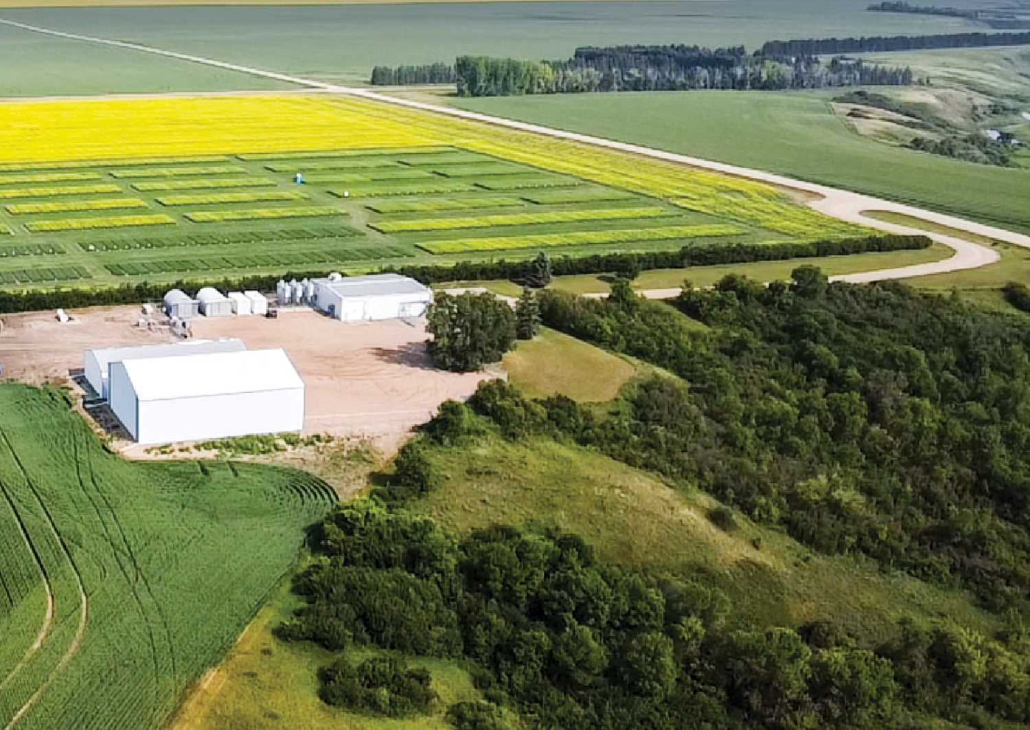 An aerial view of the research farm at Indian Head.